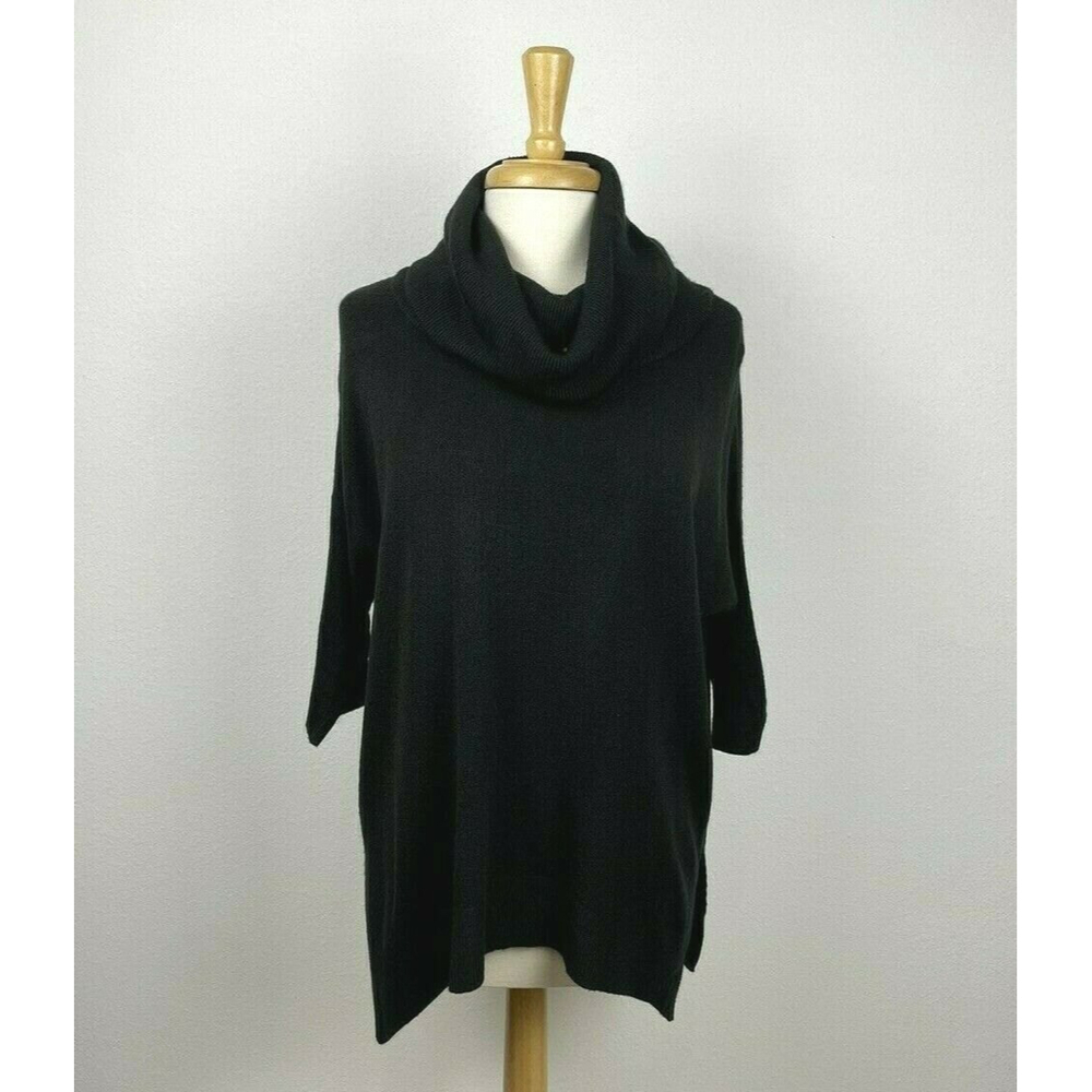 💰3/$25 BRAEVE Cowl Neck Sweater Pullover Black Slouchy Sharkbite Oversized S